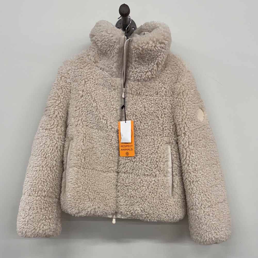 SAVE THE DUCK Women's Plush Beige Puffer Jacket